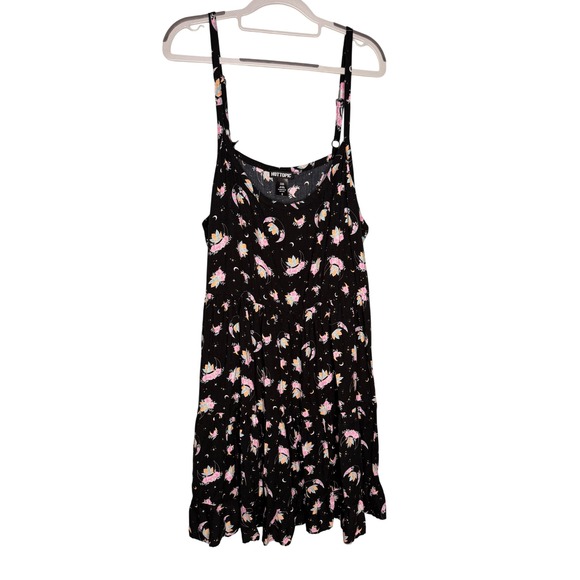 Hot Topic Dresses & Skirts - Hot Topic Celestial Moon Star Floral Tiered Sun Dress Black Plus Size 3